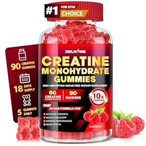 Creatine Monohydrate Gummies 6000mg for Men & Women, Sugar Free Creatine Gummy for Pre & Post Workout, High Absorption Supplement with BCAA, Support Boost Strength, Endurance & Muscle Recovery