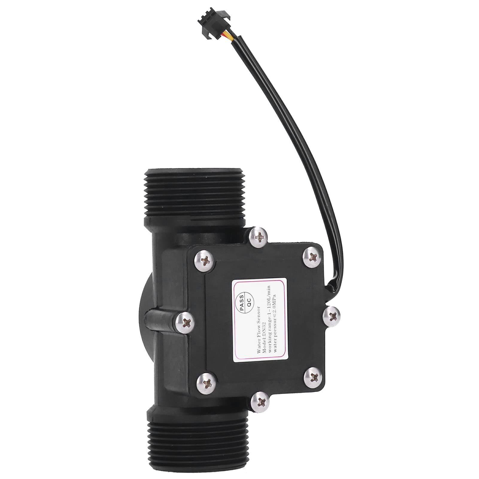 DN32 G1,25 pollici Sensore di Flusso d'Acqua, 1-120L/min Misuratore di Portata Ad Effetto Hall, Controllo Sensore Flussostato per Acqua Flussometro per Tubo