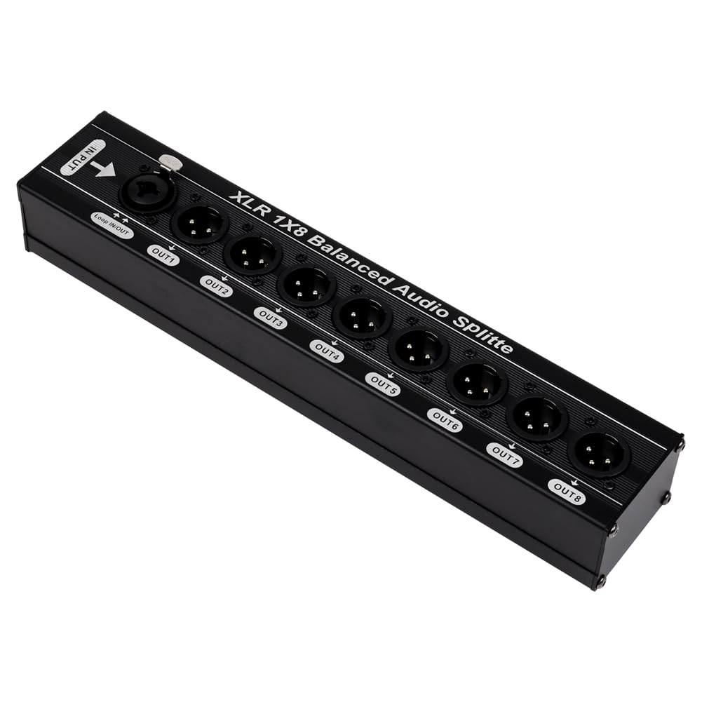 XLR-Splitter 1 Eingang 8 Ausgänge Symmetrisch Loop-Ausgang Pro