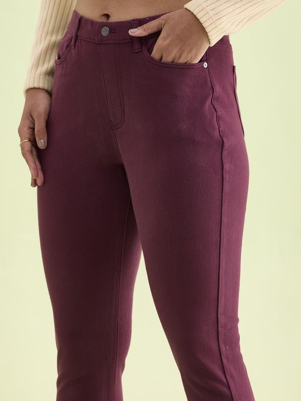 Image of GO COLORS Women Solid Super Stretch Warm Jeggings