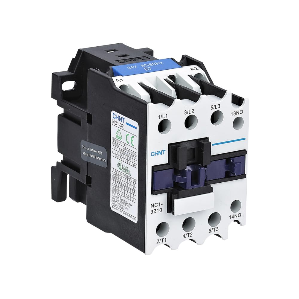 Chint NC1 – 3210 – 24 V contactor General, 24 V, 32 A, AC3, 3 principal + 1 N/O AUX