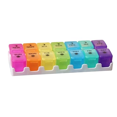Travel Pill Organizer, Anti-Moisture Chews Sorter, with 14 Removable Compartments