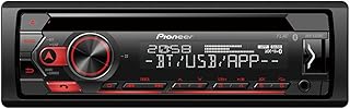 Pioneer DEH-S320BT 1-DIN CD Tuner with Bluetooth, USB, Spotify, Pioneer Smart Sync App and compatible with Android devices.