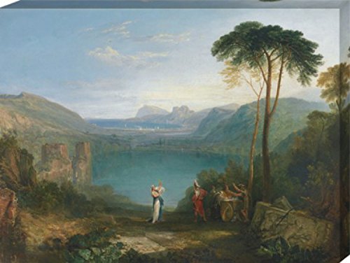 1art1 Joseph William Turner Poster Stampa Artistica su Tela Il Lago di Averno, Enea E La Sibilla Cumana, 1798 Quadro da Parete sulla Barella | Murale XXL | Immagine 80x60 cm