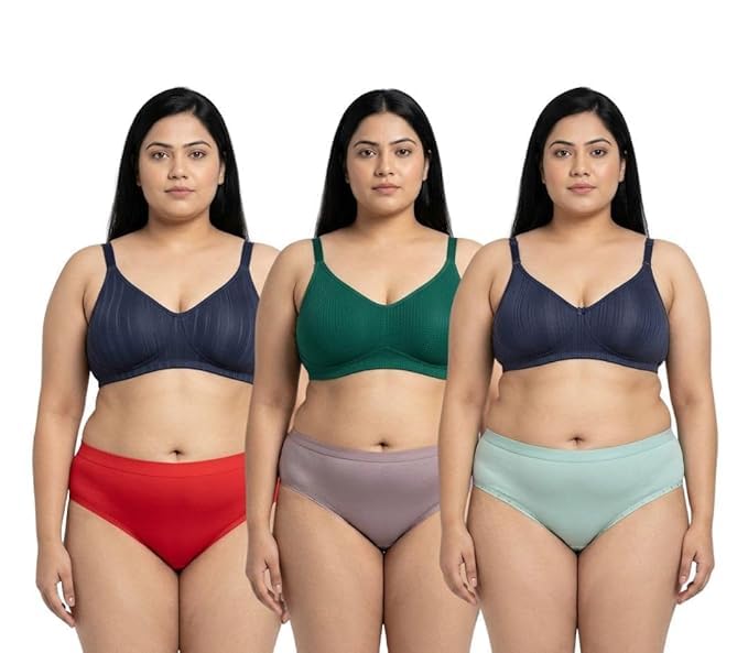 Women's Plus Size Cotton Panties Pack of 3, High Waist Full Coverage Underwear, Breathable Soft Stretch Briefs, Big Size Comfortable Panties for Women, Multicolor-picture-53