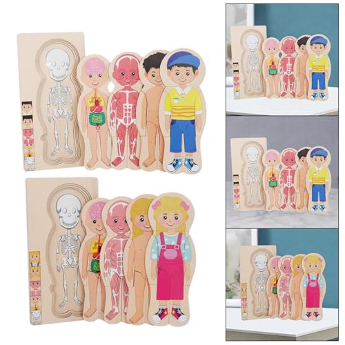 Image of Toy Wooden Body Puzzle for Kids Montessori Puzzles for Baby Girls Boys Children Boy