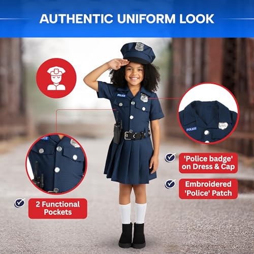 Disfraz de Oficial de Policía para Niñas miniatura 4