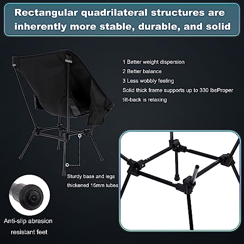 Camping Chairs - Lightweight, Compact, and Folding Chairs Foldable Backpacking Chair - Ultra Durable for Hiking, Beach, Lawn - Aluminum Alloy Frame - Image 4