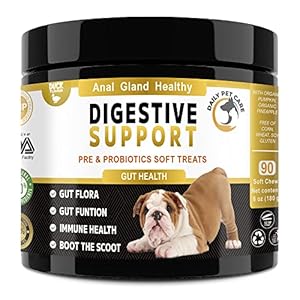 Digestive Support for Dogs 5BIL CFUs | Health Supplies For Dogs Digestion, Immunity, Gut Health, Diarrhoea, Constipation, Allergy and More | All Ages Breeds | Probiotics For Dogs Gut Health Care