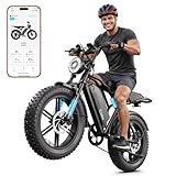 TS TST GRP LLC Electric Bike for Adults, Peak 1500W Motor Retro Ebike, Range 65Miles, 48V 15Ah Removable Battery, 20'x4' Fat Tires, Full Suspension, Off-Road E Bike for City Commuting