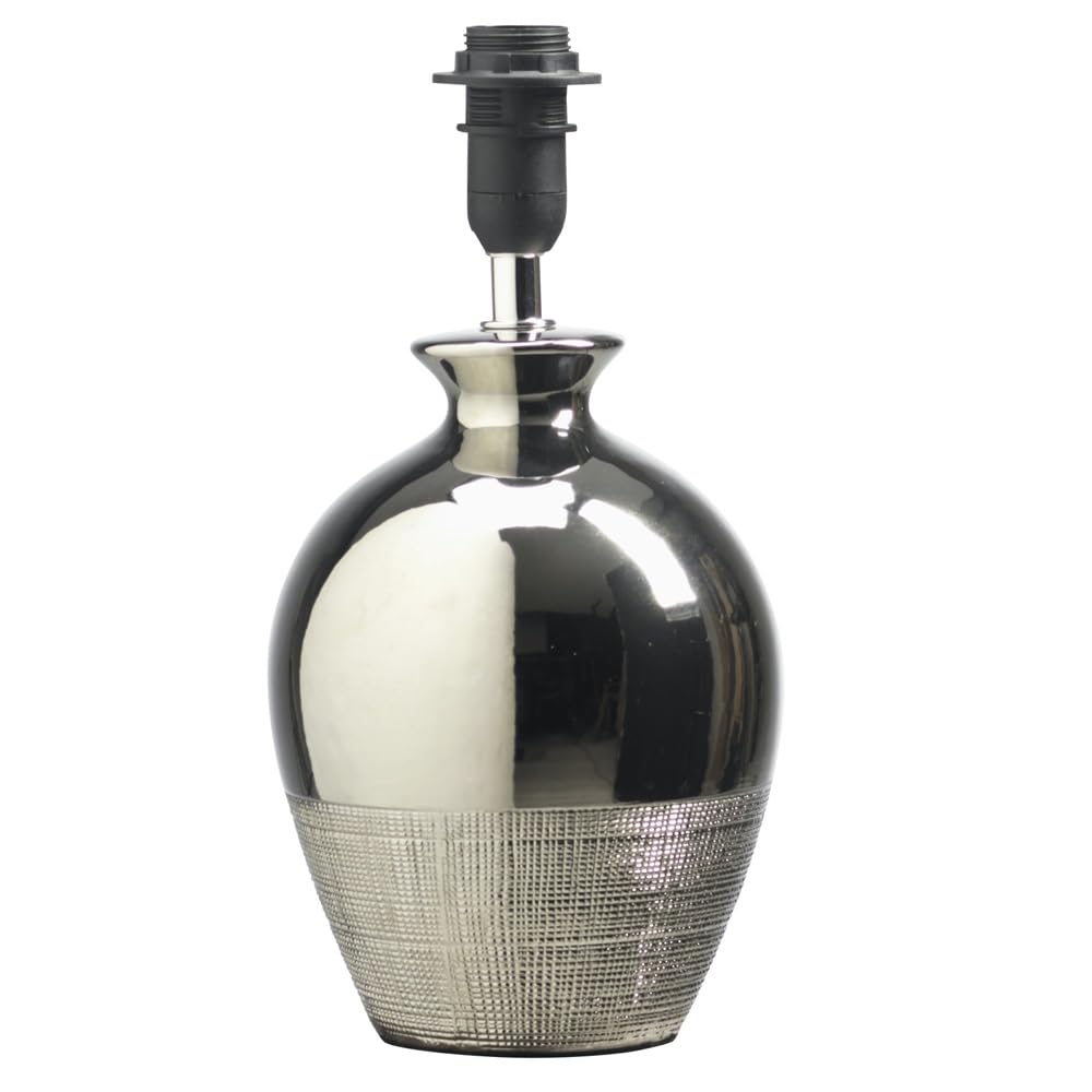 Britalia Chrome Metallic Ceramic Table Lamp Base - 26Cm Height - 1 X Ses E14 Small Edison Screw Lamp Required (Not Included). Suitable For Standard Led Lamps - Smart Lamps
