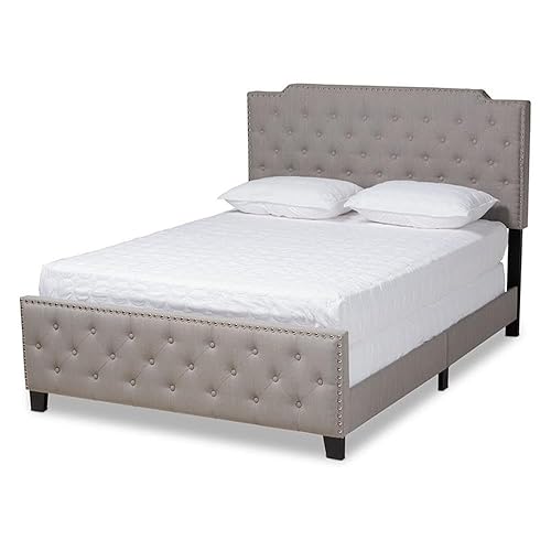 Baxton Studio Marion Modern Transitional Grey Fabric Upholstered Button Tufted