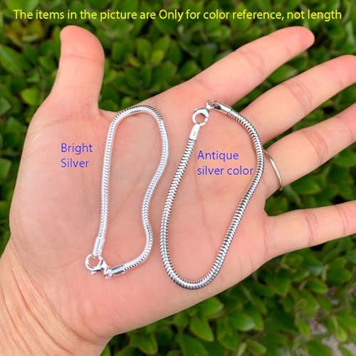 Adabele 1pc Authentic Sterling Silver 3mm Snake Chain Bracelet 6.5" 7" 7.5" 8" 8.5 inch Hypoallergenic Nickel Free Tarnish Resistant Women Men Jewelry Made in Italy4