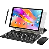 YOTOPT Tableta 10 Pulgadas - 4G LTE Android Tableta, 4GB RAM + 64GB ROM(256GB Extensible), HD IPS, Cámara 5MP + 8MP, doulbe SIM Tarjeta/WiFi/GPS/Bluetooth/Teclado+Ratón-Negro