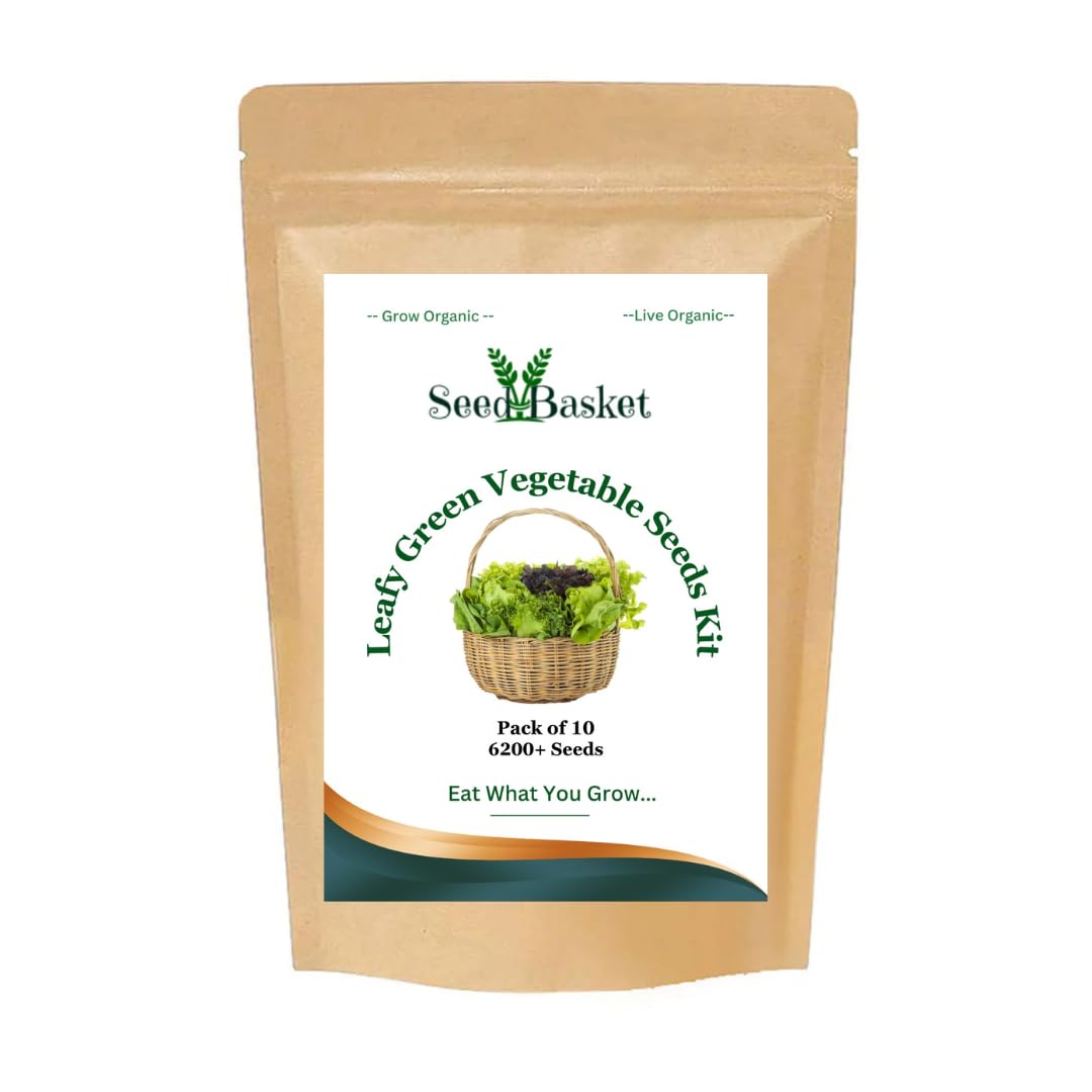 Seedbasket Native & Heriloom Green Leafy Vegetable Seeds Combo Pack-10 | 6200+ Seeds and Instruction Manual (B0CVSFHTP3) Amazon Price History, Amazon Price Tracker