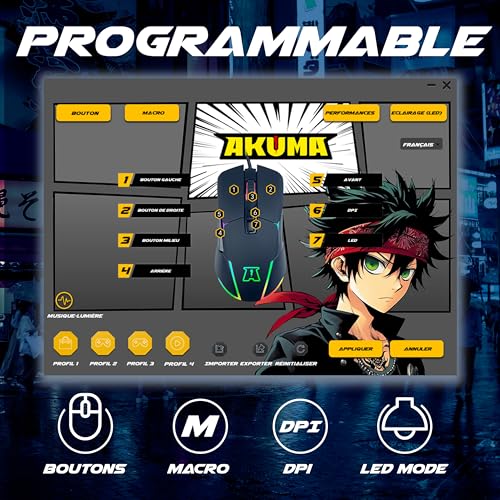 Ratón de PC para gaming Otaku M03 con sensor óptico de 7200 DPI 6