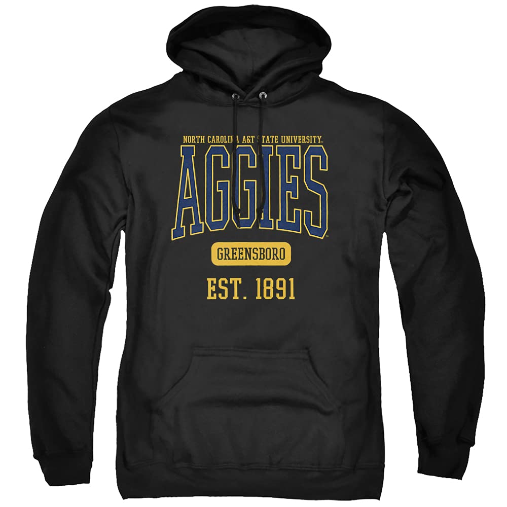 North Carolina A&T State University Official Est. Date Unisex Adult Pull-Over Hoodie,Black, 3X-Large