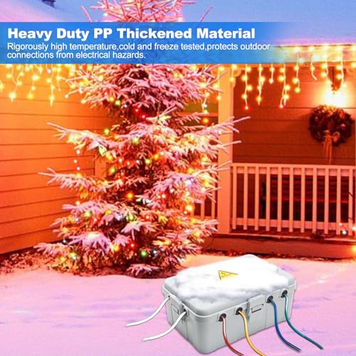 Image of Hrensaw Large Outdoor Electrical Box(12.5x8.5x5inch),IP54 Waterproof Outdoor Outlet Covers,Weatherproof Extension Cord Covers Protect Outlet,Plug,Timer,Power Strip,Holiday Light,Grey