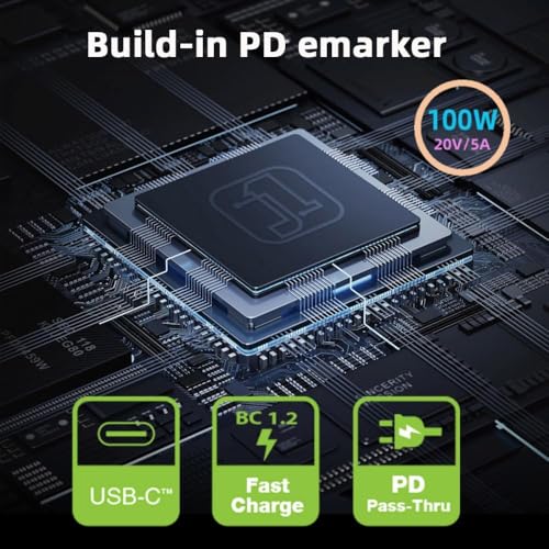 Image of Tobo USB C to DC Adapter,USB C Female to DC 11.0x4.5mm Barrel Jack Plug PD 100W Laptop Fast Charging Adapter with Wattage Display TD-1263CC