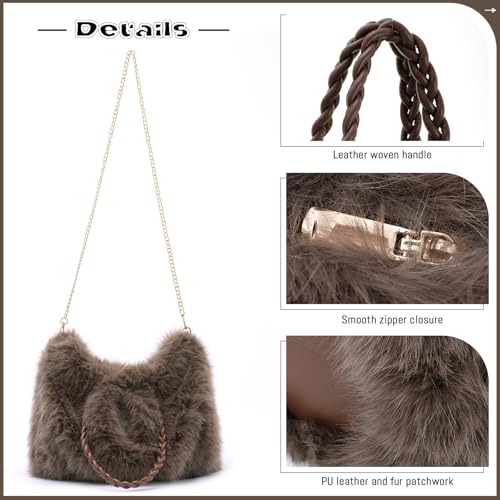 Bolso de peluche sintético GOKTOW para mujer, 3 vías miniatura 4