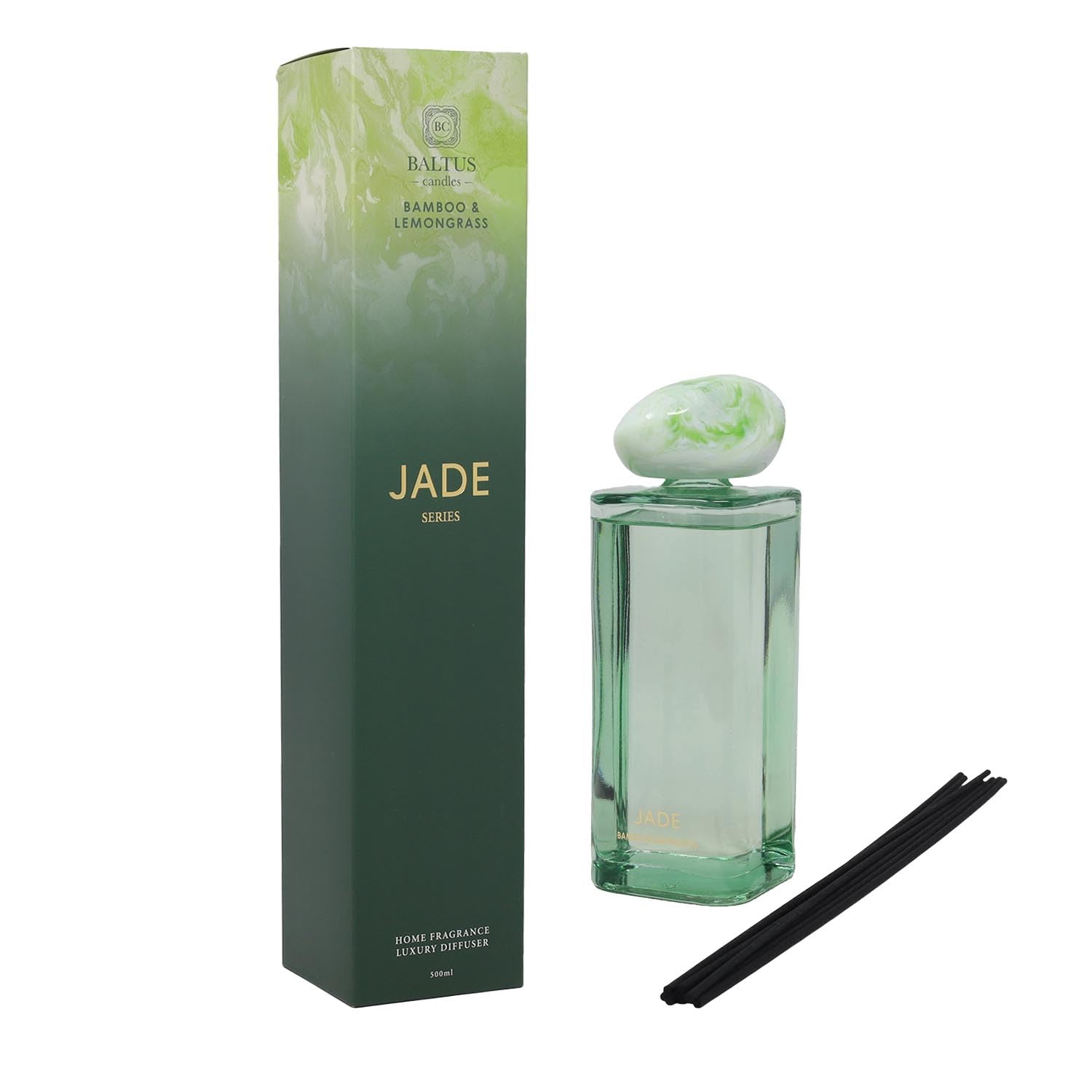 Baltus Reed Diffuser 500ml Sences Jade Series Bamboo & Lemongrass Scents Aroma