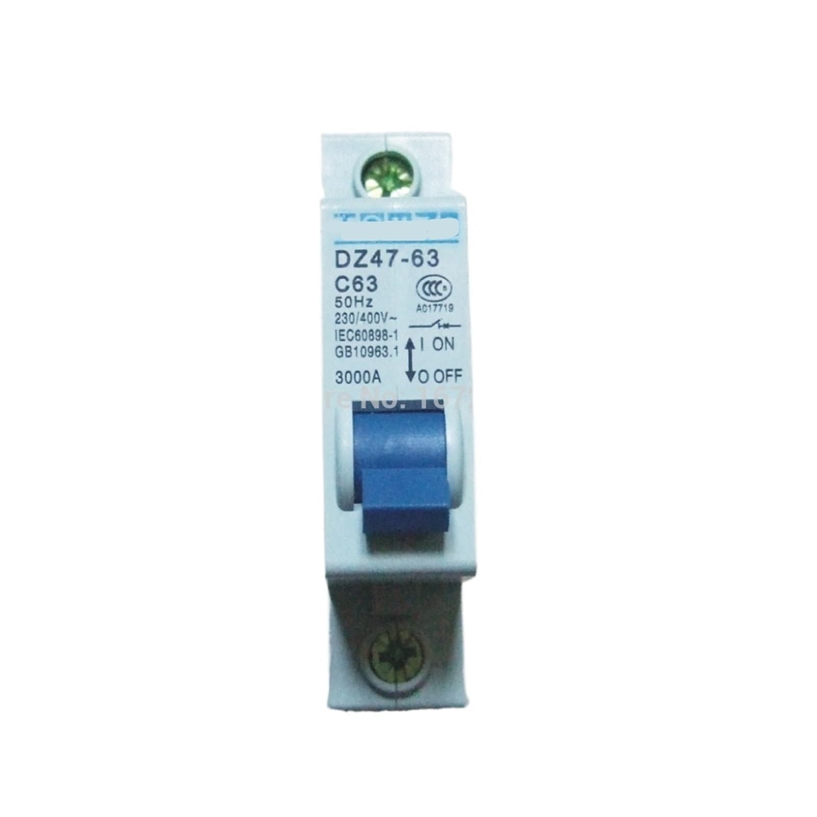 JNVFTCUX 1P 63A 230V~ 50HZ/60HZ Miniature Circuit Breaker C45 C Type