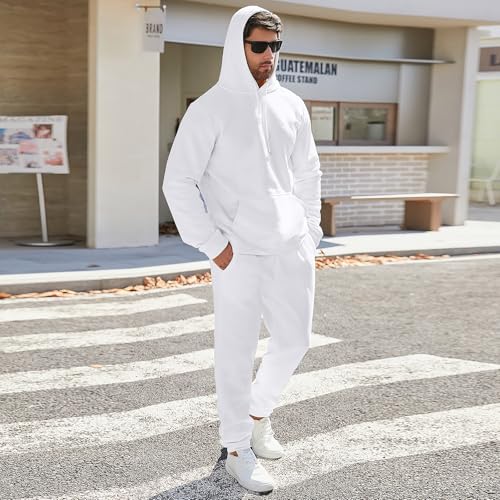 Men's Tracksuits, 2 Piece Tracksuit Set Outfits Jogging Sweatsuit Workout Athletic Long Sleeve Hoodie and Sweatpants Set4