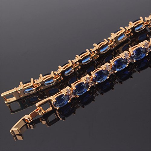 GULICX Rose Gold Plated Clear CZ Stone Cubic Zirconia Women Tennis Bracelet2
