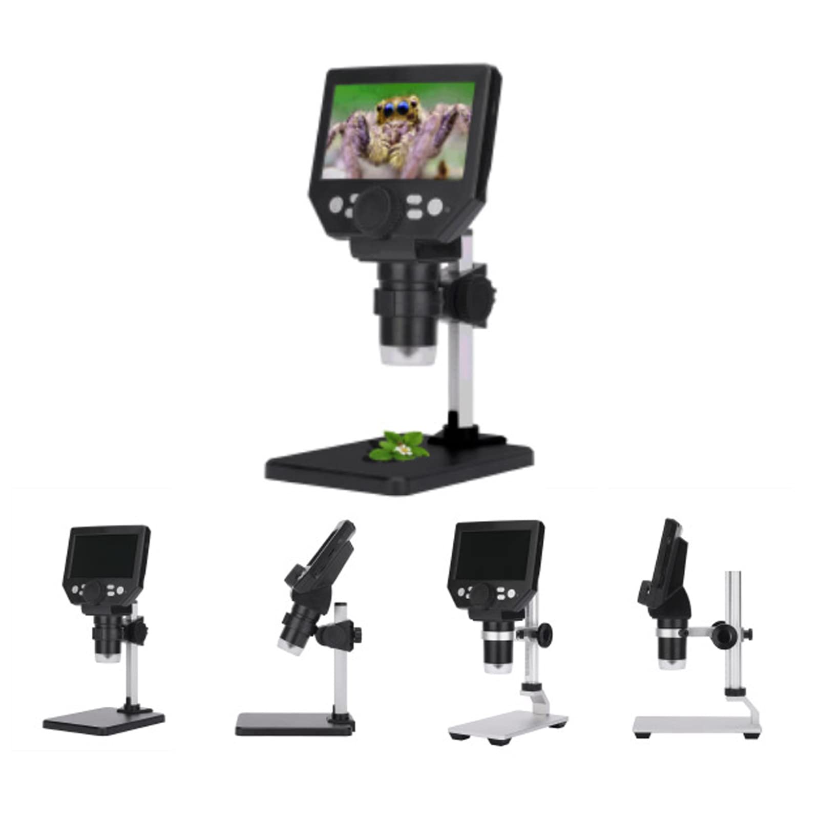 Haofy Microscopio Digital Electrónico 1000X con Soporte de Elevación, Resolución de Vídeo 1080P, para Material Educativo Científico Infantil