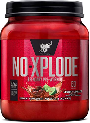 BSN N.O.-XPLODE Pre Workout Powder, Energy Supplement for Men and Women with Creatine and Beta-Alanine, Flavor: Cherry Limeade, 60 Servings