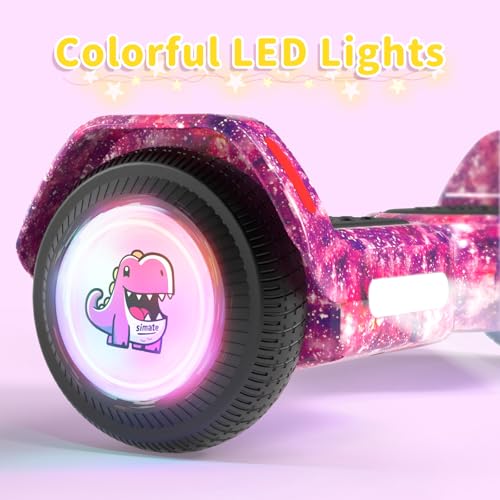 Image of SIMATE 6.5 inch Bluetooth Scooter, LED Lights & APP & Music Speaker, Long Battery Life, Gifts for Kids & Adults & Girls & Boys, for All Ages