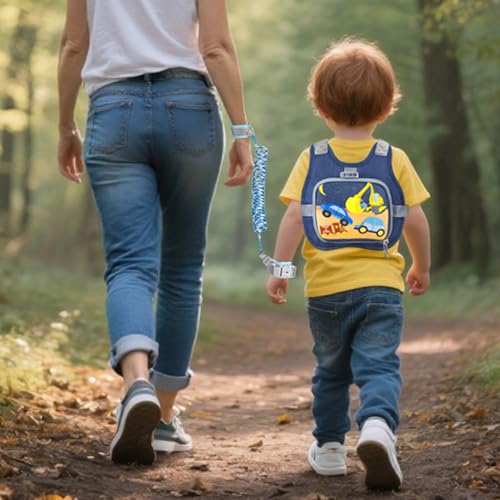 image for Accmor Toddler Harness Leash + Reflective Anti Lost Wrist Link, Cute C