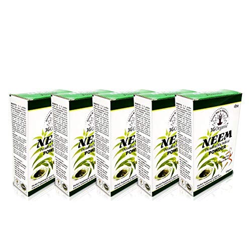 3GOrganic Neem Powder for Healthy Hair & Multipurpose 100 Grams (Pack of 5)