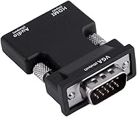 Vista 4 de Adaptador HDMI a VGA, 1080P 60Hz, con cable de audio de 0.138 in, compatible con computadora portátil a monitor de proyector de TV