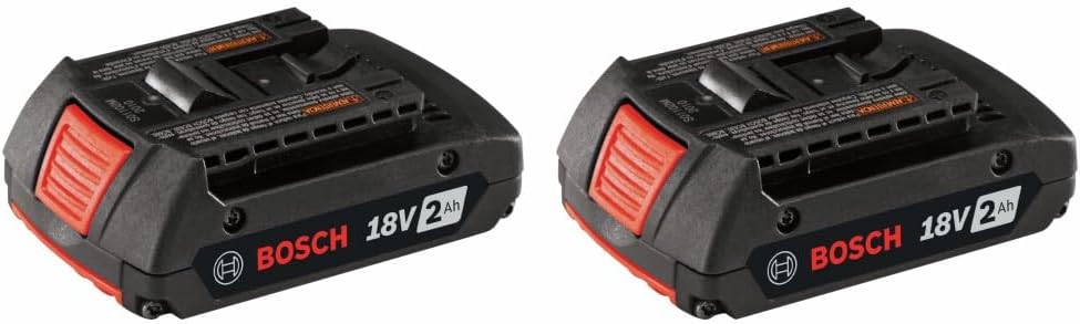 Bosch BAT612-2PK 18-volt Lithium-Ion 2.0 AH Slim Pack Battery with Digital Fuel Gauge, 2-Pack