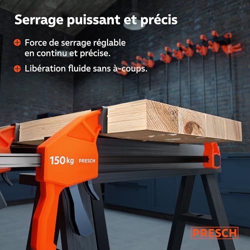 Serre-joint menuisier Presch 600mm et à serrage rapide - 6