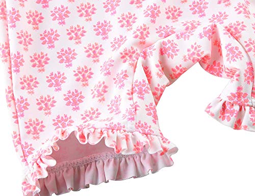 Cadocado Little Girl Swimsuit Rash Guard Short Sleeve One Piece Uv Protection Bathing Suit,Pink Floral Print,4-5 Years #TOP4
