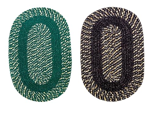Image of doormats Indoor Entrance|Handmade Cotton Doormat | Quick Dry, Washable Door Mat for Home, Bathroom & Bedroom (33X53 CM)(Green-C)
