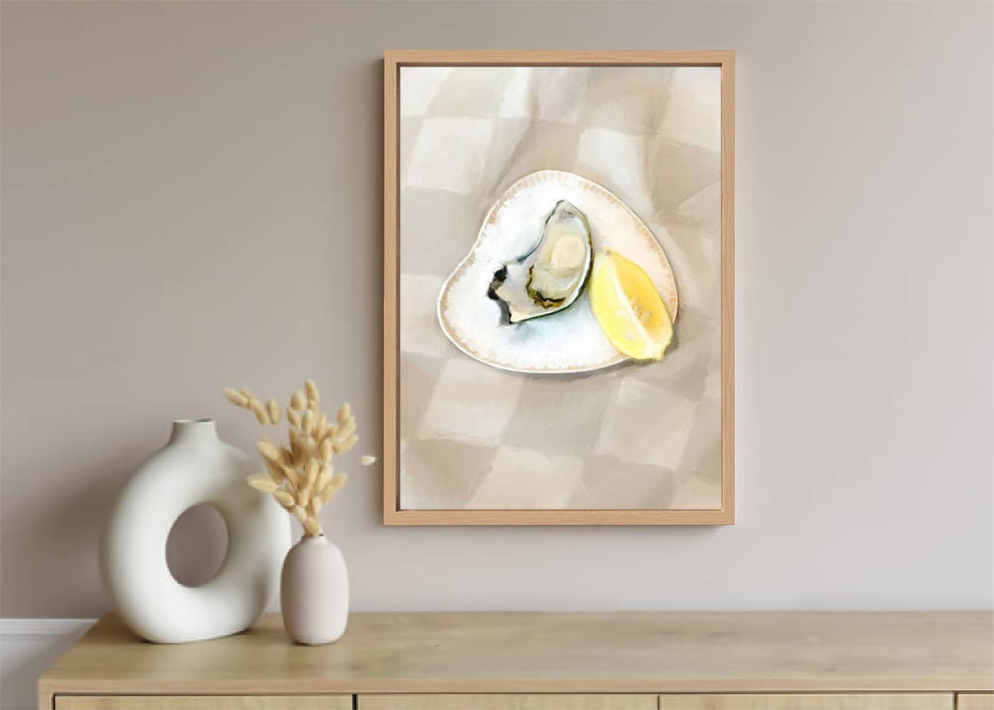VERRE ART Printed Framed Canvas Painting for Home Decor Office Wall Studio Wall Living Room Decoration (10x14inch Wooden Floater) - The Oyster Art Print