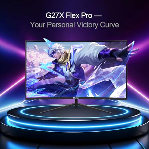 Image of 27 Inch Curved Gaming Computer Monitor 2K QHD(2560x1440) 180Hz Monitor,1ms 1800R Display, FreeSync, 4000:1 Contrast Ratio,100% sRGB, HDMI 2.0 & DisplayPort 1.4 VESA Mount(G27X Flex Pro)