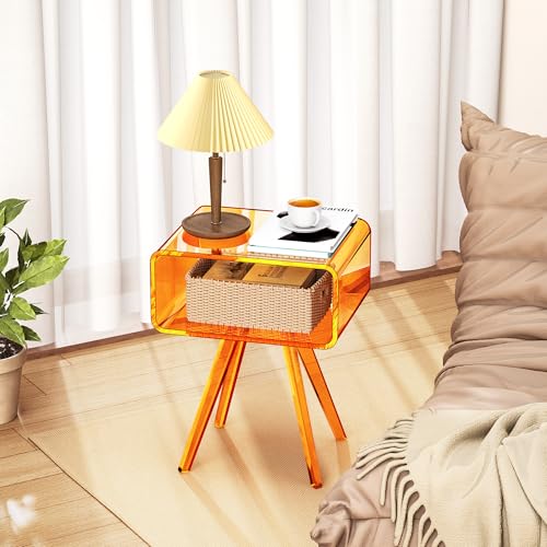 Solaround Acrylic Side Table - Acrylic Nightstand for Bedroom (Orange, 16.1'' x 11.8'' x 19.7'', Contemporary Design for Modern Bedrooms)  
Solaround Acrylic Side Table - Acrylic Nightstand for Bedroom (Orange, 16.1'' x 11.8'' x 19.7'', Elegance and