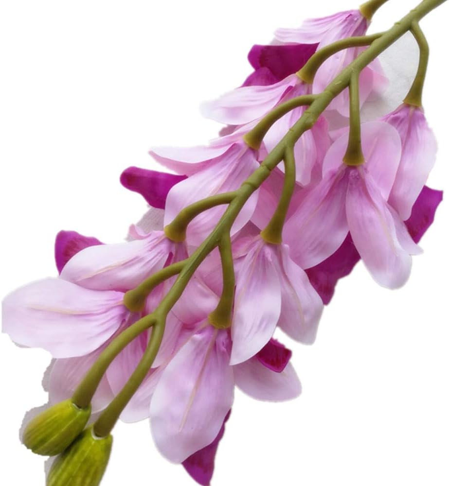 4pcs Real Touch Orchids PU Cymbidium Large Size 10 Heads PU Orchid Flowers for Wedding Centerpieces Decorative Flower (deep Pink)