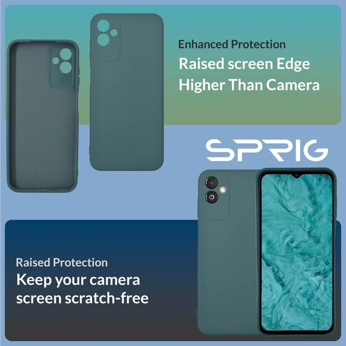 Image of SPRIG Compatible with Samsung Galaxy F14 5G Premium FlexTone Back Cover Drop Tested Shock Proof Mobile Case for Men, Women, Boys and Girls with Camera Protection (Dark Green)