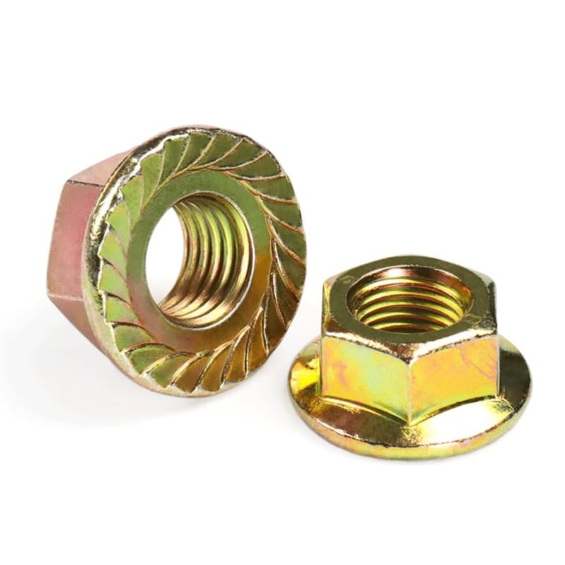 Color Zinc Steel Hex Flange Nuts Serrated Lock Nut M6 M8 M10 M12 M14 M16 M18 M20 (100,M8)