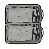MOMIGO Baby Diaper Bag Organizer Pouches - 2 Pack Waterproof Pod Hanging Diaper Bag Mesh Bag Reusable, Washable or Baby Cloth Diapers (Black)