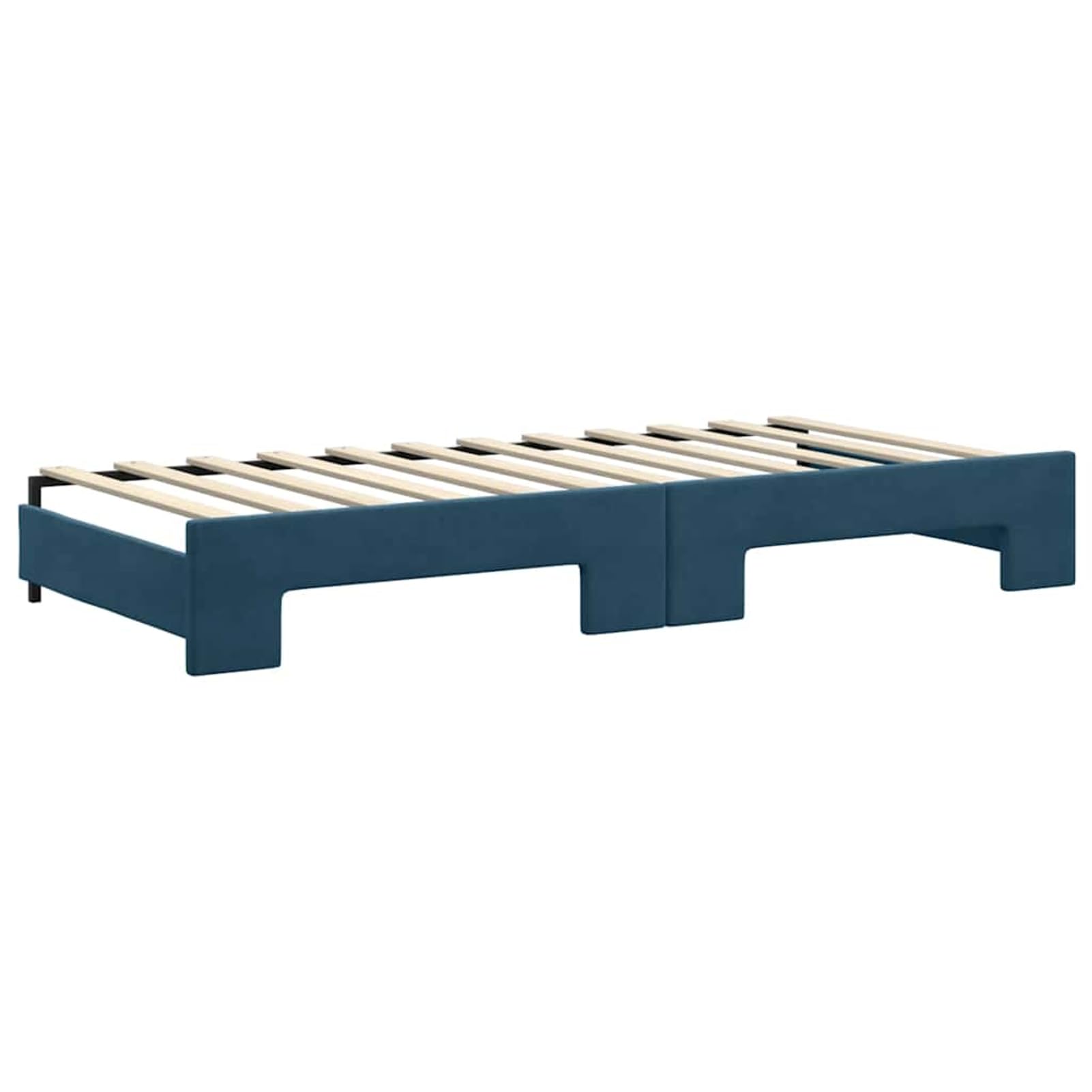 WGYHOME Łóżko dzienne wysuwane z szufladami, niebieskie, 90 x 200 cm, aksamitne – sofa do spania 2 w 1 z miejscem do przechowywania, materacem piankowym i stelażem do pokoju gościnnego, kolor
