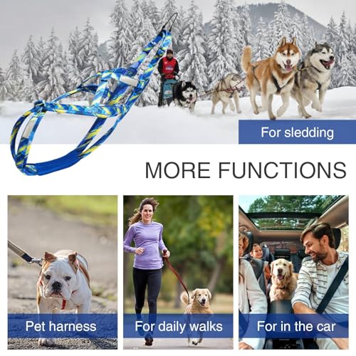 Hundegeschirr für Schlitten, Mehrzweck-Hundegeschirr, Welpengeschirr, Outdoor-Hundeseil, flexibles Hundetrainingsseil für Rodeln, Spaziergänge im Freien
