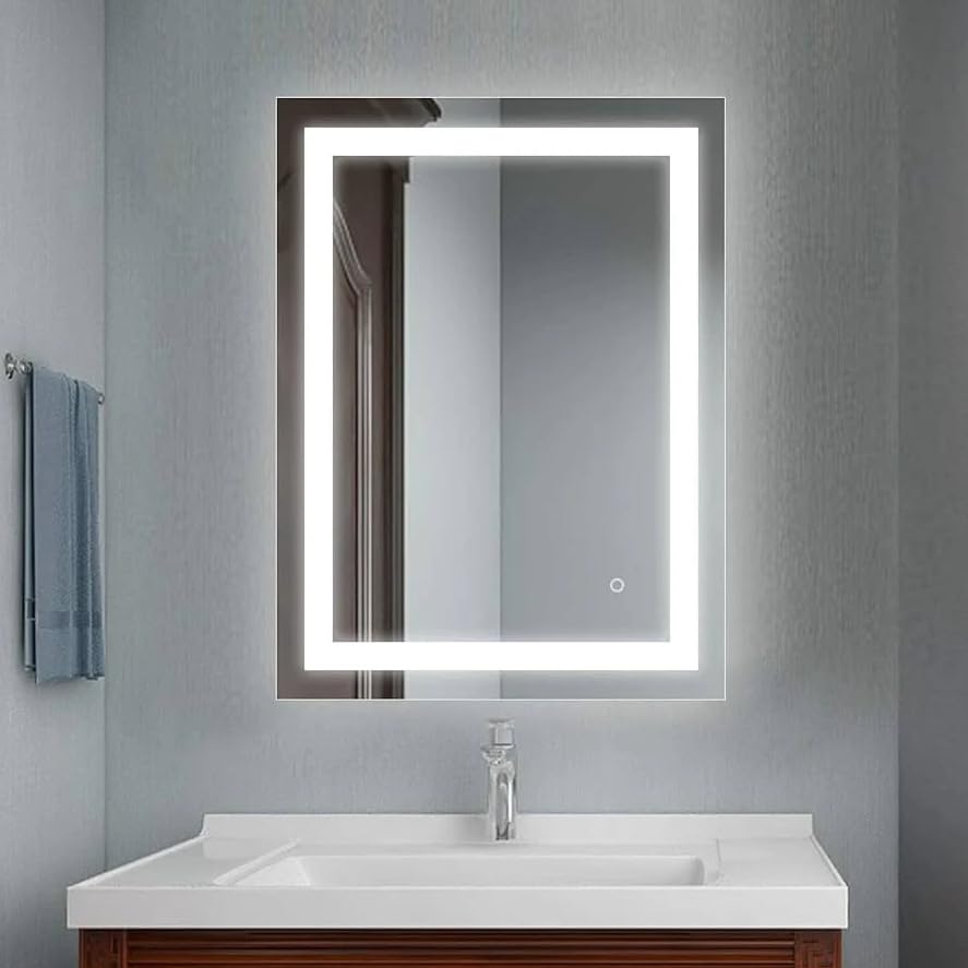 LED Mirror with Touch Sensor, 15 Inch x 18 Inch Wall Mount, 3 Light Effects Bathroom Mirror-image-40