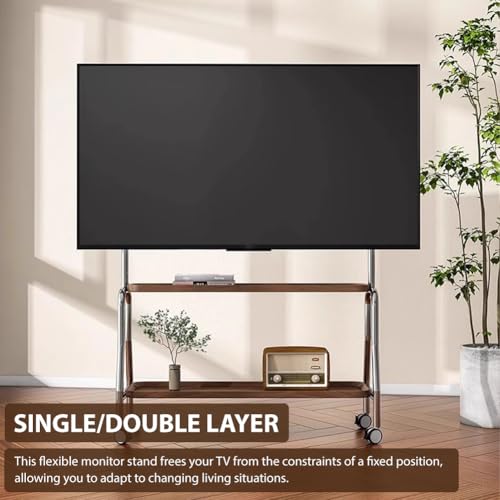 Carrito móvil para TV con ruedas, soporte ajustable para 43-75" miniatura 3