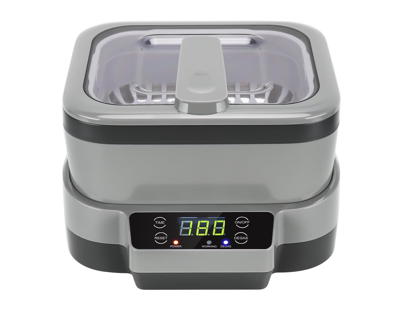 BPAC Limpiador ultrasónico con tanque de 1,2 litros 70 vatios para uso doméstico ocasional, máquina ultrasónica para joyas y objetos pequeños - Depósito desmontable